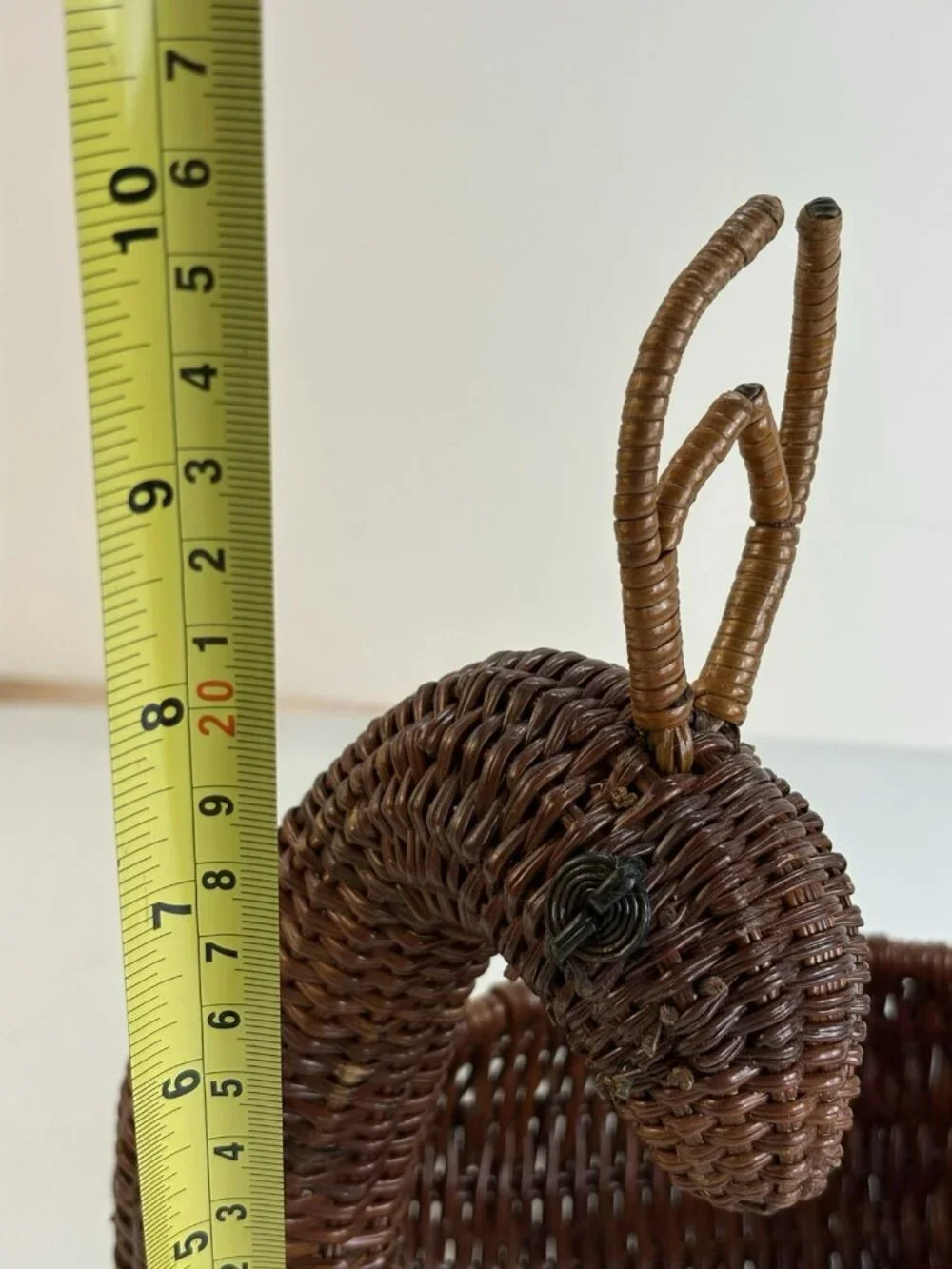 Vintage Woven Deer Wicker Basket Rustic Cabin Lodge Decor Brown